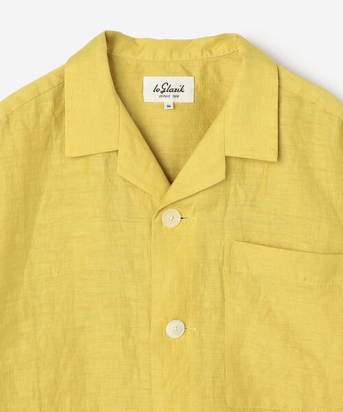 LE GLAZIK（ルグラジック）の「LE GLAZIK | リネンポリエステル オープンカラー半袖シャツ WOMEN（シャツ/ブラウス・レディース・グレー/アイボリー/ブラック/マスタード・36）」の7枚目の写真