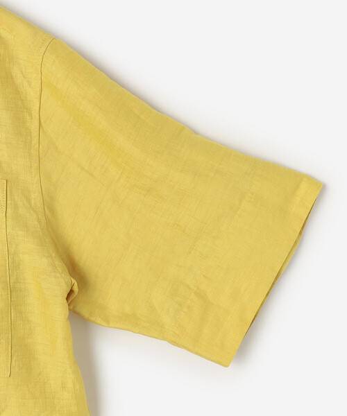 LE GLAZIK（ルグラジック）の「LE GLAZIK | リネンポリエステル オープンカラー半袖シャツ WOMEN（シャツ/ブラウス・レディース・グレー/アイボリー/ブラック/マスタード・36）」の8枚目の写真