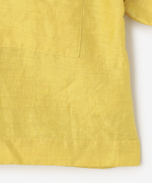 LE GLAZIK（ルグラジック）の「LE GLAZIK | リネンポリエステル オープンカラー半袖シャツ WOMEN（シャツ/ブラウス・レディース・グレー/アイボリー/ブラック/マスタード・36）」の9枚目の写真