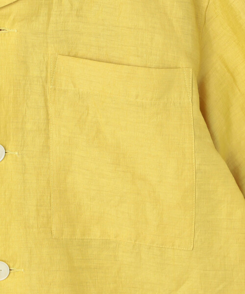 LE GLAZIK（ルグラジック）の「LE GLAZIK | リネンポリエステル オープンカラー半袖シャツ WOMEN（シャツ/ブラウス・レディース・グレー/アイボリー/ブラック/マスタード・36）」の10枚目の写真