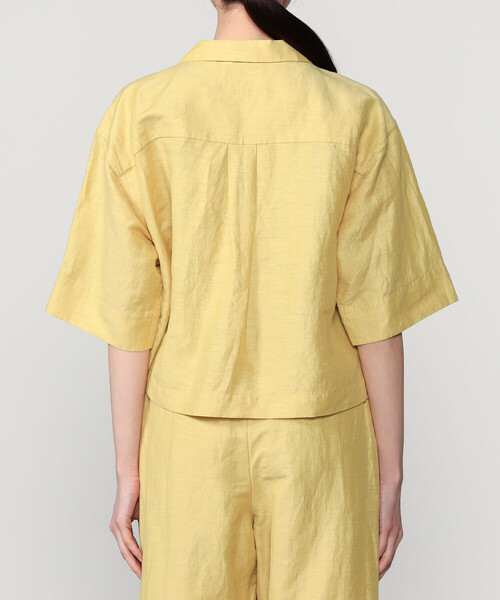 LE GLAZIK（ルグラジック）の「LE GLAZIK | リネンポリエステル オープンカラー半袖シャツ WOMEN（シャツ/ブラウス・レディース・グレー/アイボリー/ブラック/マスタード・36）」の14枚目の写真