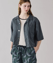 LE GLAZIK（ルグラジック）の「LE GLAZIK | リネンポリエステル オープンカラー半袖シャツ WOMEN（シャツ/ブラウス）」