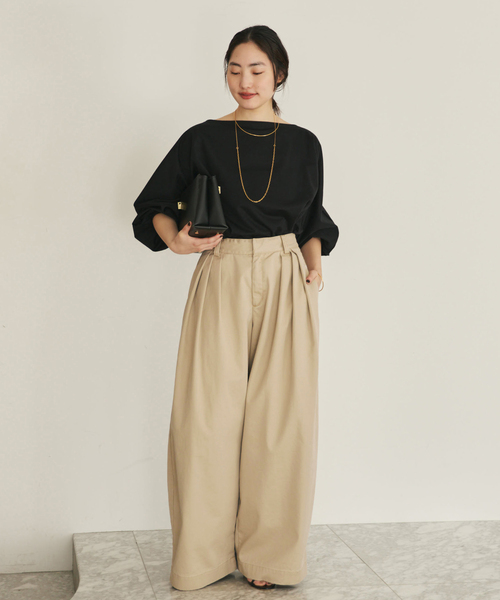 plage（プラージュ）の「《WEB限定追加》R’IAM Super wide CHINO パンツ 3（チノパンツ・レディース・ベージュ・38/32）」の4枚目の写真