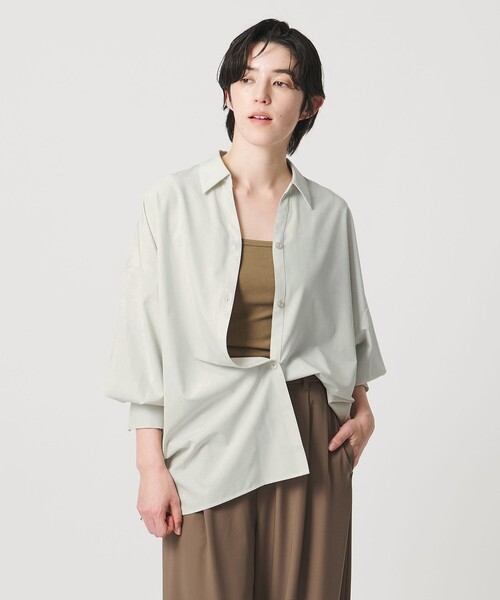 MARW UNITED ARROWS（マルゥ ユナイテッドアローズ）の「＜MARW UNITED ARROWS＞スキッパーシャツ UVカット（シャツ/ブラウス・レディース・ホワイト/ライム/ブラック・FREE）」の3枚目の写真