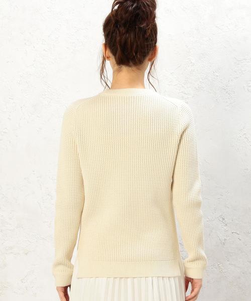green label relaxing（グリーンレーベルリラクシング）の「CB HandWash QUARZO ワッフル PO ニット◆（ニット/セーター・レディース・オフホワイト/オリーブ/ネイビー・FREE）」の4枚目の写真
