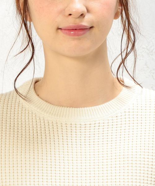 green label relaxing（グリーンレーベルリラクシング）の「CB HandWash QUARZO ワッフル PO ニット◆（ニット/セーター・レディース・オフホワイト/オリーブ/ネイビー・FREE）」の10枚目の写真