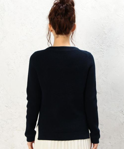 green label relaxing（グリーンレーベルリラクシング）の「CB HandWash QUARZO ワッフル PO ニット◆（ニット/セーター・レディース・オフホワイト/オリーブ/ネイビー・FREE）」の7枚目の写真