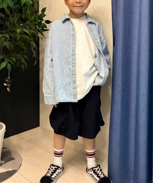 MPS(エムピーエス)の「【MPS】らくのびカーゴショートパンツ (キッズ/男の子/女の子/通学/公園遊び/ウエストゴム)(デニムパンツ・キッズ・カーキブラウン/ブラック・110/120/160/130/140/150)」の4枚目の写真