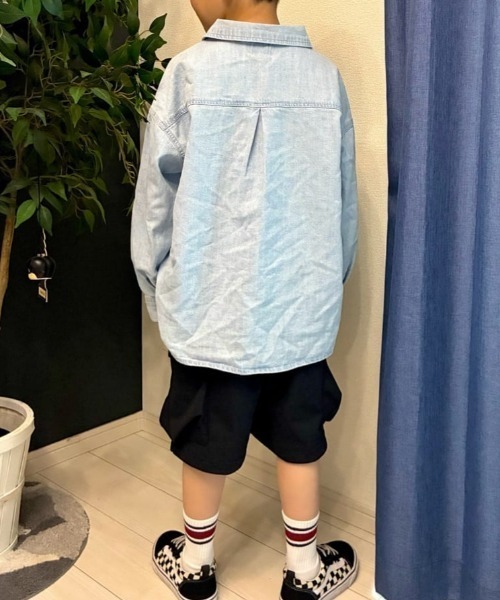 MPS(エムピーエス)の「【MPS】らくのびカーゴショートパンツ (キッズ/男の子/女の子/通学/公園遊び/ウエストゴム)(デニムパンツ・キッズ・カーキブラウン/ブラック・110/120/160/130/140/150)」の6枚目の写真