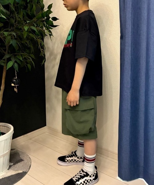 MPS(エムピーエス)の「【MPS】らくのびカーゴショートパンツ (キッズ/男の子/女の子/通学/公園遊び/ウエストゴム)(デニムパンツ・キッズ・カーキブラウン/ブラック・110/120/160/130/140/150)」の10枚目の写真