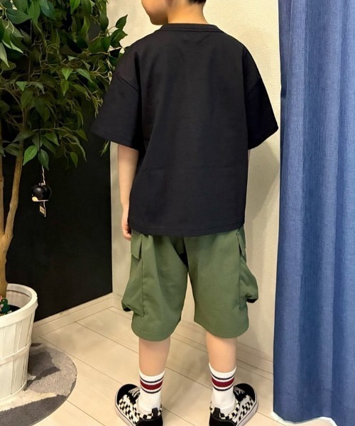 MPS(エムピーエス)の「【MPS】らくのびカーゴショートパンツ (キッズ/男の子/女の子/通学/公園遊び/ウエストゴム)(デニムパンツ・キッズ・カーキブラウン/ブラック・110/120/160/130/140/150)」の11枚目の写真