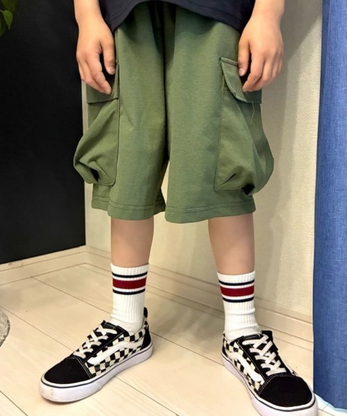 MPS(エムピーエス)の「【MPS】らくのびカーゴショートパンツ (キッズ/男の子/女の子/通学/公園遊び/ウエストゴム)(デニムパンツ・キッズ・カーキブラウン/ブラック・110/120/160/130/140/150)」の7枚目の写真