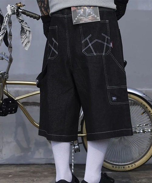tunee(チュニー)の「デニムハーフパンツ/90sスタイル/Y2K(NEZ)(デニムパンツ・メンズ・ブルー/ブラック・FREE)」の1枚目の写真