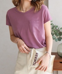 【SG】Vネック 美ラインシンプルベーシックTシャツ 半袖Tシャツ