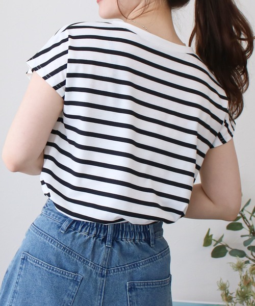 NYLAUS(ナイラス)の「【SG】Vネック 美ラインシンプルベーシックTシャツ 半袖Tシャツ(Tシャツ/カットソー・レディース・カーキ/ブラック/ブラック系その他/パープル/ホワイト系その他/ホワイト/ピンク/イエロー・LL/L/M/3L/S)」の15枚目の写真