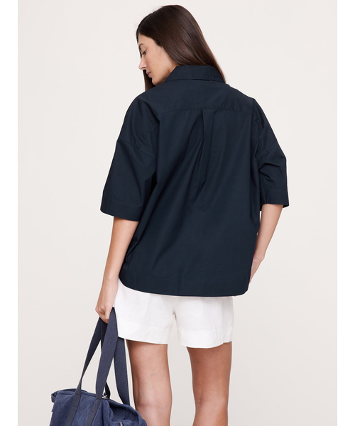 Banana Republic(バナナリパブリック)の「コットンポプリン ポップオーバー チュニック(シャツ/ブラウス・レディース・ネイビー/ベージュ/ホワイト・L/M/XS/S)」の6枚目の写真