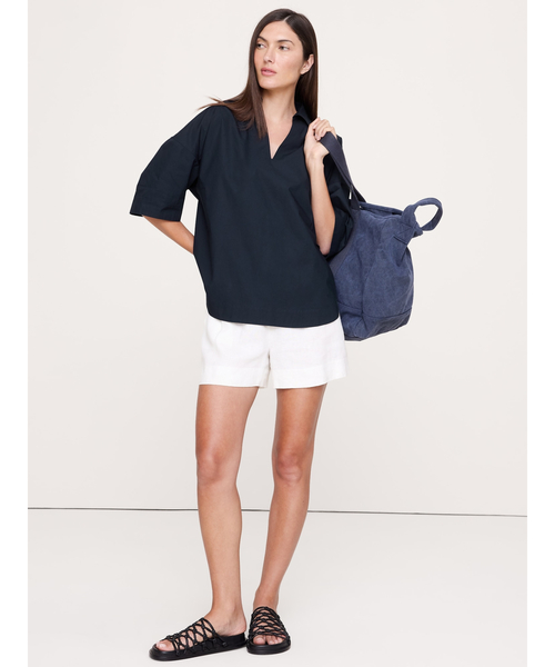 Banana Republic(バナナリパブリック)の「コットンポプリン ポップオーバー チュニック(シャツ/ブラウス・レディース・ネイビー/ベージュ/ホワイト・L/M/XS/S)」の9枚目の写真