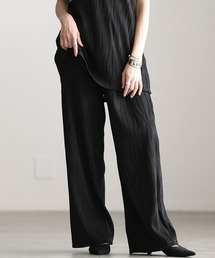 ウェーブプリーツイージーワイドパンツ
