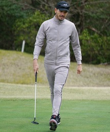 【DIVINER GOLF】フェイクスウェードジャケットセットアップ メンズ スタンドジャケット ジョガーパンツ ロングパンツ 冬服