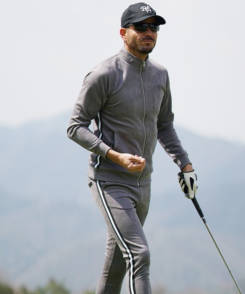 DIVINER GOLF(ディバイナー ゴルフ)の「【DIVINER GOLF】フェイクスウェードジャケットセットアップ メンズ スタンドジャケット ジョガーパンツ ロングパンツ 冬服(セットアップ・メンズ・ライトグレー/オフホワイト/チャコールグレー・XXL/XL/L/M)」の8枚目の写真