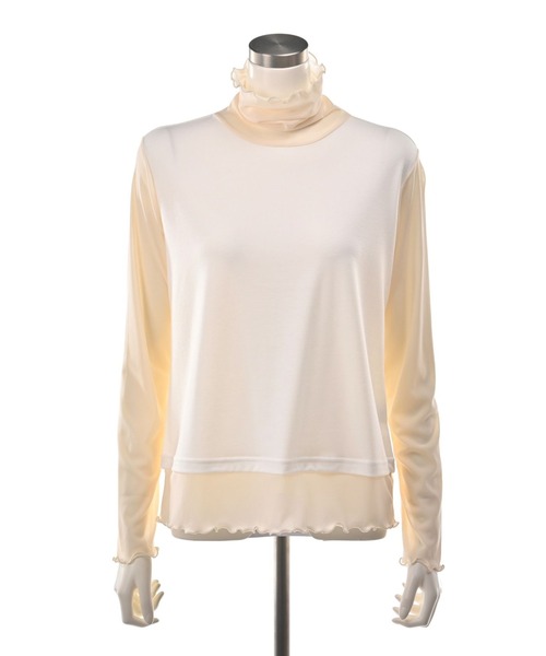 PATRIOT TAXI SELECT(パトリオットタクシーセレクト)の「【KILA MODA】メッシュアクセントコンビプルオーバー(Tシャツ/カットソー・レディース・オフホワイト/ターコイズブルー/ブラック/ピンク・MEDIUM/LARGE/3L/LL)」の8枚目の写真