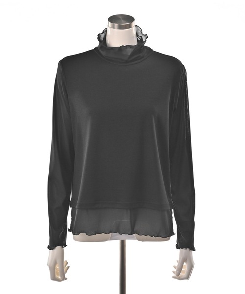 PATRIOT TAXI SELECT(パトリオットタクシーセレクト)の「【KILA MODA】メッシュアクセントコンビプルオーバー(Tシャツ/カットソー・レディース・オフホワイト/ターコイズブルー/ブラック/ピンク・MEDIUM/LARGE/3L/LL)」の6枚目の写真