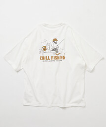 限定展開 リラックスフィット バックプリント クルーネック Tシャツ CHILL FISHING MAN