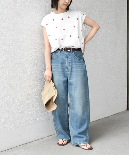 SHIPS Colors（シップス カラーズ）の「SHIPS Colors:〈洗濯機可能〉フラワーエンブロイダリー カットソー2◇（Tシャツ/カットソー・レディース・ブラック/レッド/イエロー・ONE SIZE）」の18枚目の写真