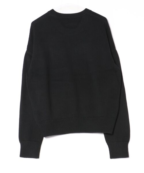 ALLSAINTS（オールセインツ）の「CROSSED OVERSIZED CREW NECK EMBROIDERED JUMPER | CROSSED オーバーサイズ クルー ネック エンベリッシュド ニット・セーター（ニット/セーター・メンズ・ブラック・XS/M/L/S）」の2枚目の写真