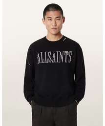 CROSSED OVERSIZED CREW NECK EMBROIDERED JUMPER | CROSSED オーバーサイズ クルー ネック 刺繍 ニット・セーター