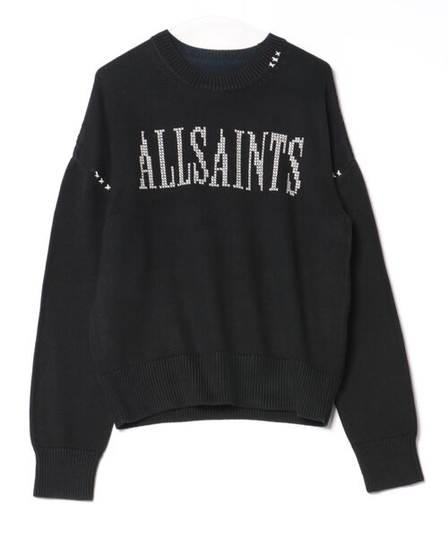 ALLSAINTS(オールセインツ)の「CROSSED OVERSIZED CREW NECK EMBROIDERED JUMPER | CROSSED オーバーサイズ クルー ネック 刺繍 ニット・セーター(ニット/セーター・メンズ・ブラック・XS/M/L/S)」の10枚目の写真