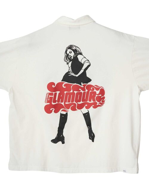 HYSTERIC GLAMOUR（ヒステリックグラマー）の「HG PIT CREW シャツ（ポロシャツ・メンズ・ホワイト/イエロー/ブラック・X-LARGE/LARGE/MEDIUM/SMALL）」の7枚目の写真