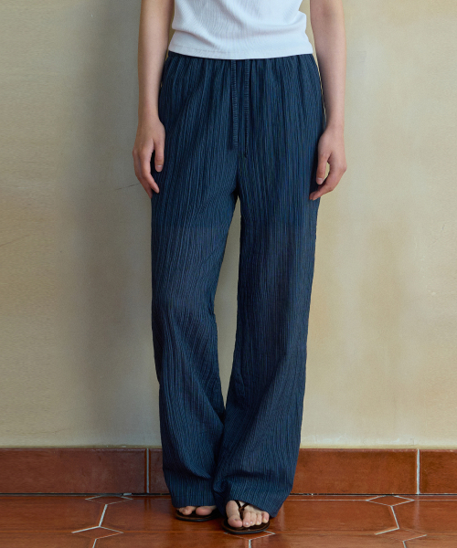 WEDNESDAYOASISFORWOMEN(ウェンズデー オアシス フォー ウーマン)の「リロストライプバンディングパンツ_NAVY(WB6PT28)(その他パンツ・レディース・ネイビー・FREE)」の1枚目の写真