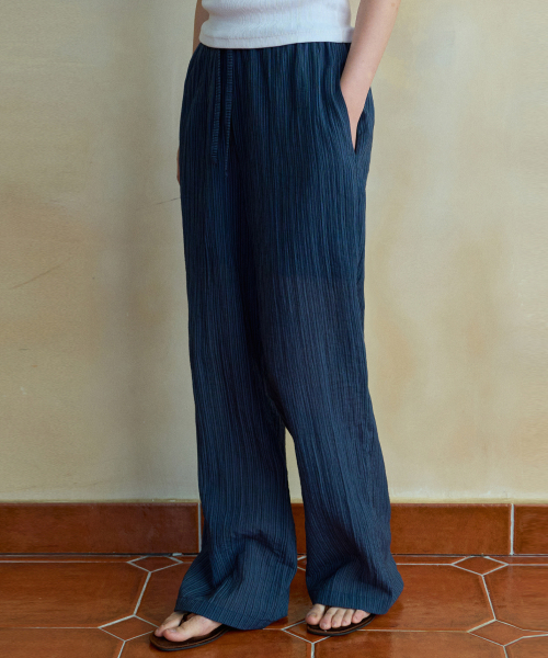 WEDNESDAYOASISFORWOMEN(ウェンズデー オアシス フォー ウーマン)の「リロストライプバンディングパンツ_NAVY(WB6PT28)(その他パンツ・レディース・ネイビー・FREE)」の2枚目の写真