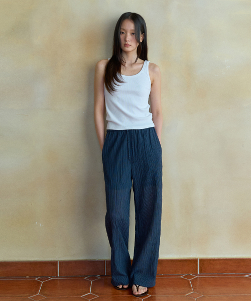 WEDNESDAYOASISFORWOMEN(ウェンズデー オアシス フォー ウーマン)の「リロストライプバンディングパンツ_NAVY(WB6PT28)(その他パンツ・レディース・ネイビー・FREE)」の3枚目の写真