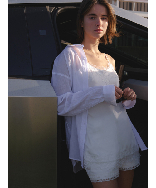 RE_L（リエル）の「Crease sheer cotton shirt (white)（シャツ/ブラウス・レディース・その他・FREE）」の3枚目の写真