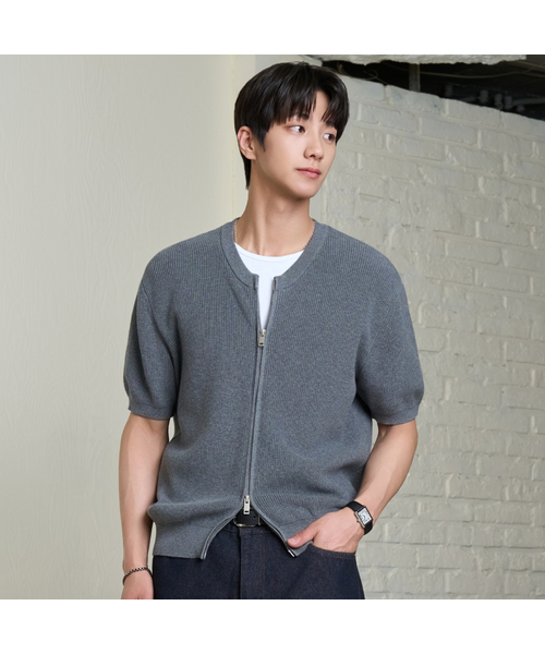 26 SS Woshable Cotton Two‑way Round Knit Jump Cardigan (5 цветов)