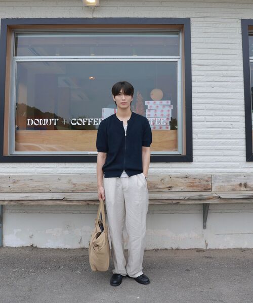 HYOJI(ヒョージ)の「26 SS ウォッシャブルコットンツーウェイラウンドニットジップアップカーディガン(5カラー)(カーディガン/ボレロ・メンズ・ブラック/ネイビー/クリーム/レッド/チャコール・M/L/XL)」の22枚目の写真