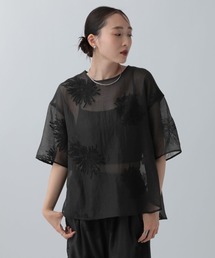 シアー刺繍Tブラウス 679899