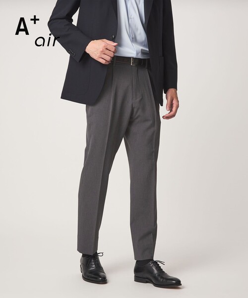 A+ air メッシュ スタンダード 1プリーツ スラックス -ストレッチ