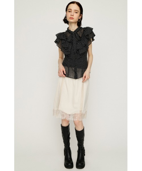 SLY(スライ)の「FRILL RIBBON BLOUSE フリルリボンブラウス 夏服(シャツ/ブラウス・レディース・ブラック/ライトパープル/ベージュ系その他/ブラック系その他2・FREE)」の11枚目の写真