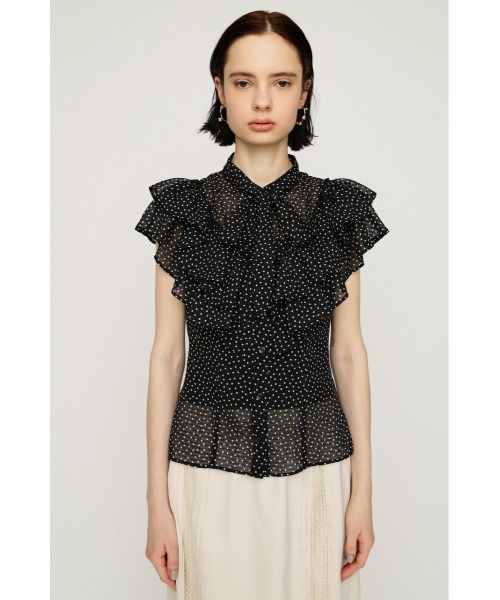 SLY(スライ)の「FRILL RIBBON BLOUSE フリルリボンブラウス 夏服(シャツ/ブラウス・レディース・ブラック/ライトパープル/ベージュ系その他/ブラック系その他2・FREE)」の14枚目の写真
