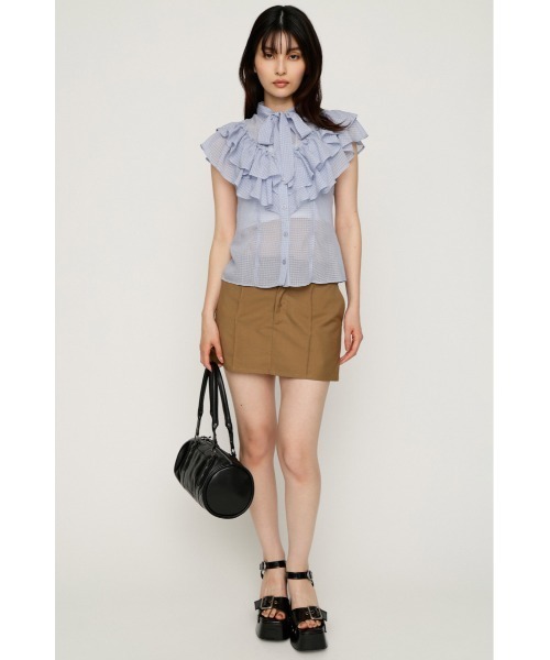 SLY(スライ)の「FRILL RIBBON BLOUSE フリルリボンブラウス 夏服(シャツ/ブラウス・レディース・ブラック/ライトパープル/ベージュ系その他/ブラック系その他2・FREE)」の22枚目の写真