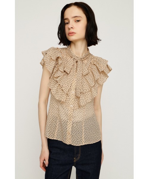 SLY(スライ)の「FRILL RIBBON BLOUSE フリルリボンブラウス 夏服(シャツ/ブラウス・レディース・ブラック/ライトパープル/ベージュ系その他/ブラック系その他2・FREE)」の15枚目の写真