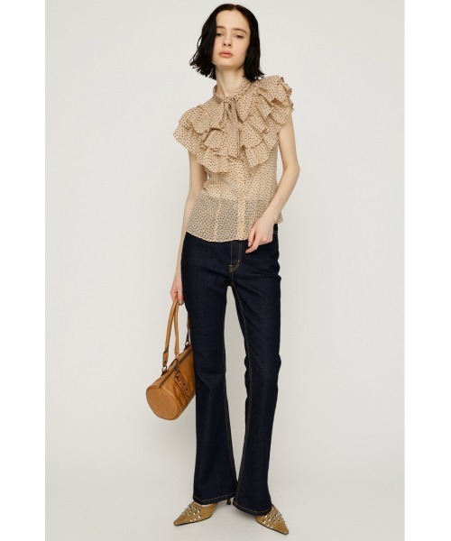 SLY(スライ)の「FRILL RIBBON BLOUSE フリルリボンブラウス 夏服(シャツ/ブラウス・レディース・ブラック/ライトパープル/ベージュ系その他/ブラック系その他2・FREE)」の16枚目の写真