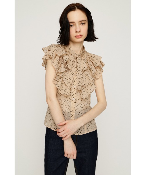 SLY(スライ)の「FRILL RIBBON BLOUSE フリルリボンブラウス 夏服(シャツ/ブラウス・レディース・ブラック/ライトパープル/ベージュ系その他/ブラック系その他2・FREE)」の17枚目の写真