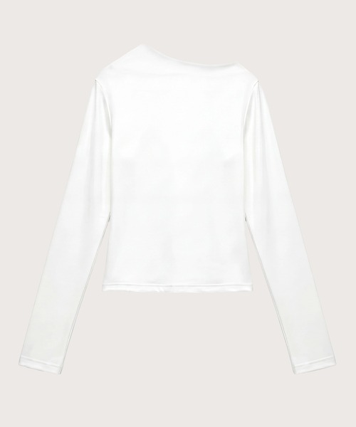 kiehtova(キエトヴァ)の「【kiehtova】VEIL DRAPE TOPS/ヴェール ドレープ トップス KTWR66(Tシャツ/カットソー・レディース・ホワイト/ブラック/カーキ・FREE)」の6枚目の写真
