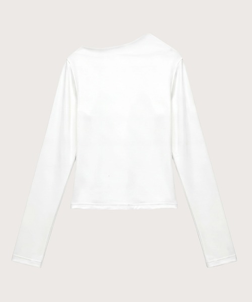 kiehtova(キエトヴァ)の「【kiehtova】VEIL DRAPE TOPS/ヴェール ドレープ トップス KTWR66(Tシャツ/カットソー・レディース・ホワイト/ブラック/カーキ・FREE)」の7枚目の写真