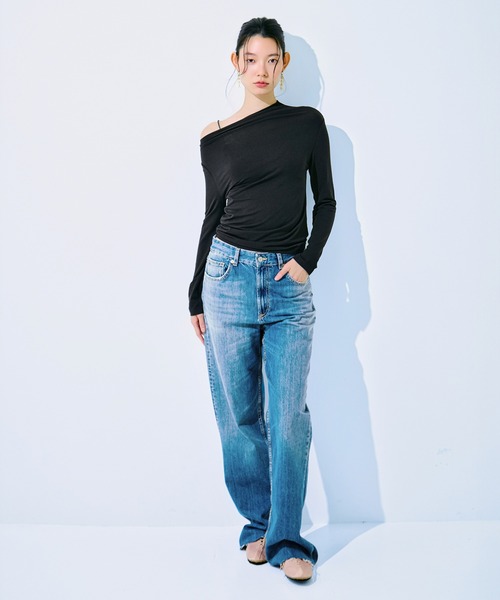 kiehtova(キエトヴァ)の「【kiehtova】VEIL DRAPE TOPS/ヴェール ドレープ トップス KTWR66(Tシャツ/カットソー・レディース・ホワイト/ブラック/カーキ・FREE)」の10枚目の写真