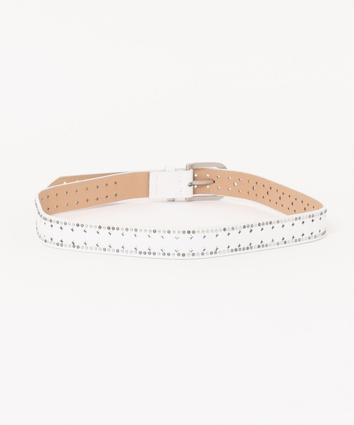 Never mind the XU（ネバーマインドザエックスユー）の「【Never mind the XU】studs narrow belt / 【ネバーマインド ザ エックスユー】スタッズナローベルト（ベルト・レディース・ホワイト/ブラック/ピンク・ONE SIZE）」の7枚目の写真